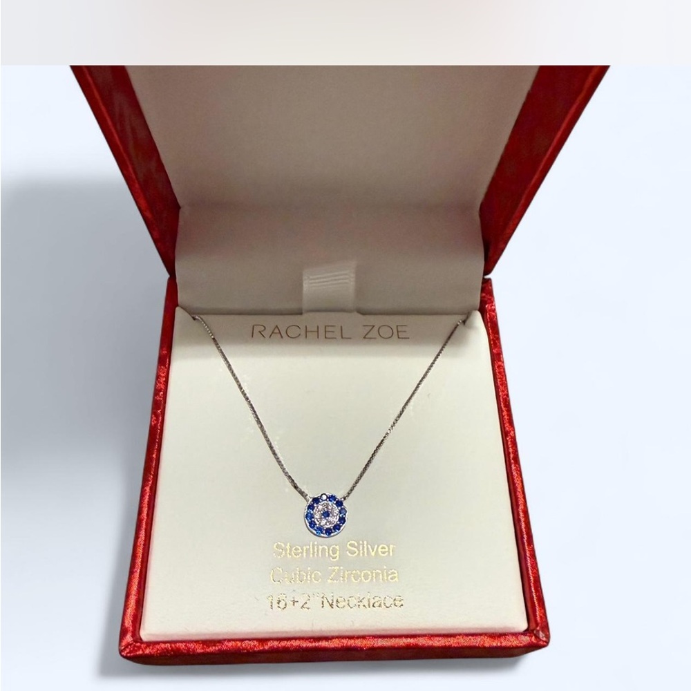 Rachel Zoe Silver Necklace with Blue Accents